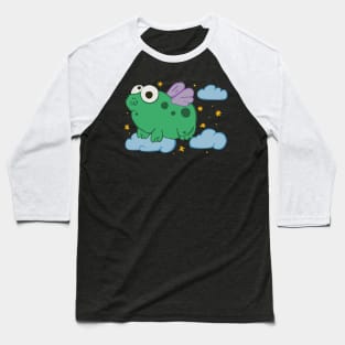 Frog with Wings Flies Baseball T-Shirt